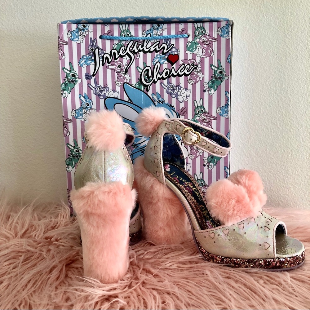Irregular Choice Cream Puff Pink Bunny Heels NIB - Picture 3 of 6